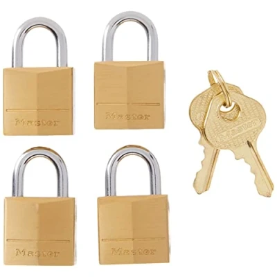 Image de Master Lock 120Q, cadenas, en laiton massif, 1,9 cm de large, lot 4 clés identiques