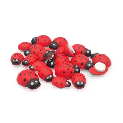 Image de MÉGACRÉA Coccinelles en Bois Peint 1,4 et 1 cm 20 pièces