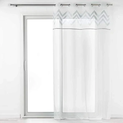 Image de douceur d&#039;interieur Panneau A Oeillets, Blanc/Argent, 140 x 240 CM
