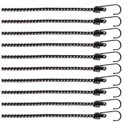 Image de com four® Lot de 10 Sangles en Caoutchouc avec Bandes réfléchissantes à Bagages extenseur Crochets pour Fixer Les Charges