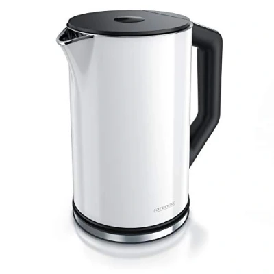 Image de arendo Bouilloire Électrique en Acier Inoxydable, Ébullition Rapide, Sélection de la Température 40 à 100 , ou 4 Températures Prédéfinis, Modell Elegant, 1,5L 2200W, sans BPA, Blanc Polaire