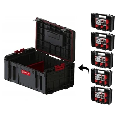 Image de QBRICK 5987 4256 Boîte à outils modulaire + 5 systèmes de valises multi organiseur, Noir