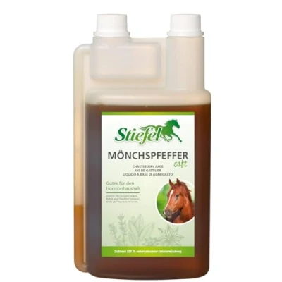 Image de Stiefel Jus de poivre moine 1 l Complément alimentaire liquide pour chevaux Aide en cas problèmes cheval, plaisir d&#039;amour et cushing Solution naturelle la régulation des
