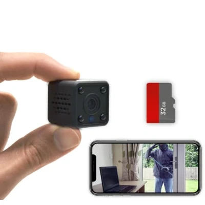 Image de KUUS. C2 Mini IP Camera Surveillance WiFi Caméra de sans Fil avec app cam Son/détection Mouvement et Vision Nocturne 1080P Full HD New 2024 (C2 with APP/WiFi)