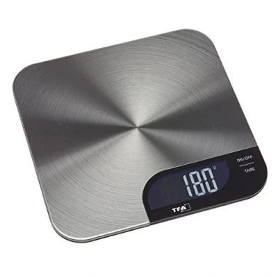 Image de TFA Dostmann Balance de cuisine numérique Cheesecake, 50.2006.60, facile à nettoyer, fonction pesée tare, support antidérapant, jusqu&#039;à 5 kg, en acier inoxydable