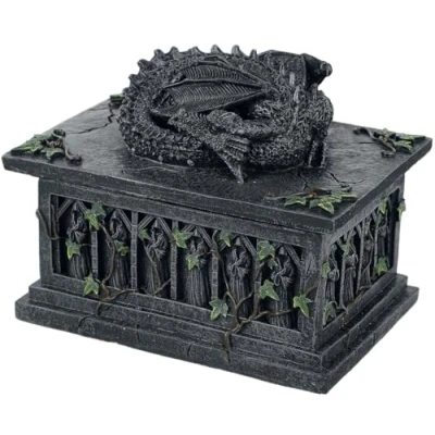 Image de Nemesis Now Boîte à tarot en résine avec figurine dragon environ 18 cm Taille unique Noir