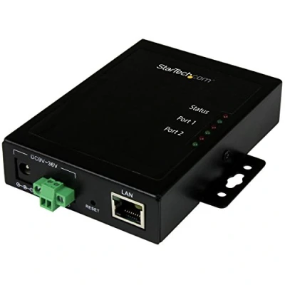 Image de StarTech.com Serveur de périphériques à 2 ports série RS232 vers IP Ethernet Métallique et montable Neuf
