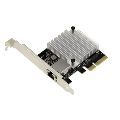 Image de KALEA INFORMATIQUE Carte contrôleur réseau PCIe 10 Gigabit ethernet 1 Port RJ45 10G avec chipset AQUANTIA AQC107S T1. Low et High Profile