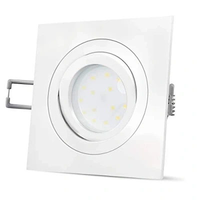 Image de SSC LUXon QF 2 Spot LED encastrable ultra plat (30 mm) avec module 4 W blanc neutre 230 V carré orientable laqué
