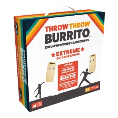 Image de Exploding Kittens Throw Burrito Extreme Outdoor Edition Jeu de Cartes 2 à 6 Joueurs À partir 7 Ans et Plus 15 Minutes Allemand