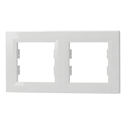Image de Schneider Electric Asfora EPH5800221D Cadre horizontal pour prise et interrupteur Blanc