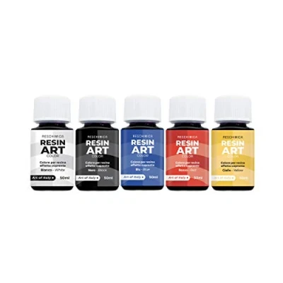 Image de Colorant Résine époxy RESIN ART COLOR, 100% sûr, NON toxique, 5 Couleurs Pigment de Resine Epoxy Liquide 50ml, Teinture pour Peinture, Artisanat