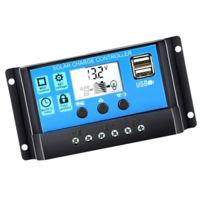 Image de Y&amp;H 20A Contrôleur de Charge Régulateur panneau solaire 12V/24V Batterie Intelligent avec 5V Light Timer Control LCD Display Double Port USB Affichage