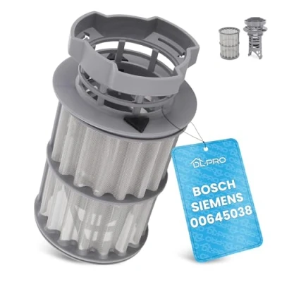 Image de DL pro filtre grossier + micro pour lave vaisselle Bosch Siemens 00645038 645038 en deux parties SuperSilence Logixx PerfectDry iQ300, série 2, 4, 6