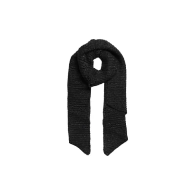 Image de PIECES PCpyron Structured Lurex Écharpe Noos Cp, Noir/détail : doré Lurex, taille unique