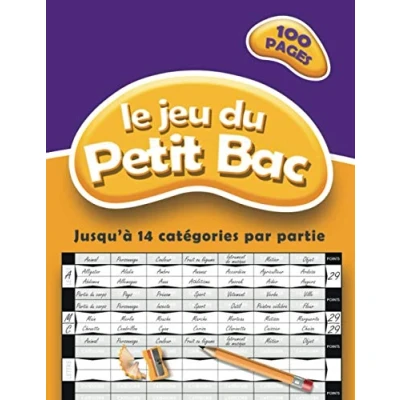 Image de Le jeu du Petit Bac: Carnet de 100 feuilles score à remplir vos parties les plus endiablées