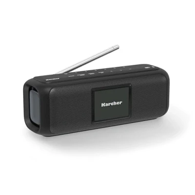 Image de Karcher Dab Go Haut Parleur Bluetooth Portable et Radio numérique Dab+/FM avec écran Couleur 2,4&quot; / réveil/Son stéréo 5 W/USB C/Batterie Noir