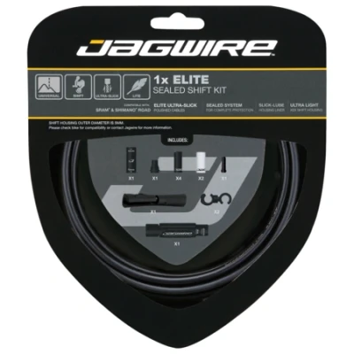 Image de Jagwire 1X Elite Sealed Shift Kit Gaines et câbles de dérailleur Adulte Unisexe, Noir, Taille Unique