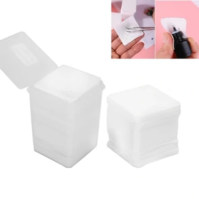 Image de Lot de 200 Tampons Coton, Lingettes Colle pour Extension Cils, Nettoyage des Ongles, Nail Art, Dissolvants Non Pelucheux Ongle Colle, E