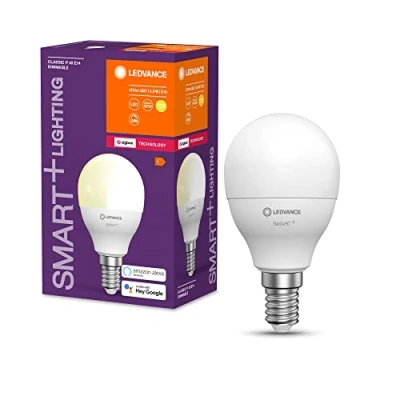 Image de LEDVANCE Ampoule LED intelligente avec technologie ZigBee, E14 base, aspect mat ,Blanc chaud (2700K), 470 Lumen, Remplacement de la traditionnelle 40W Ampoules 4 Pack