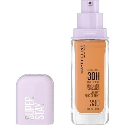 Image de Maybelline New York Fond de Teint Liquide Longue Tenue Ultra Résistant Fini Mat Lumineux Enrichi en Acides Aminés Tous les Types Peau Superstay 30H Lumi Matte Teinte : 330 35ml