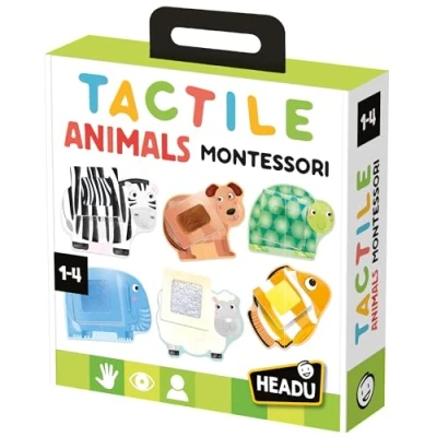 Image de Headu Tactile Animals Montessori Puzzle 1 4 Ans, IT20188, Multicolore, Large