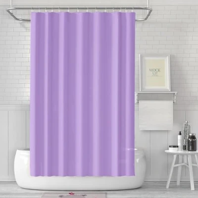Image de LUKDUNG rideau de bain anti moisissure 180 x cm En tissu imperméable et lavable PEVA Avec 12 anneaux douche Lavande