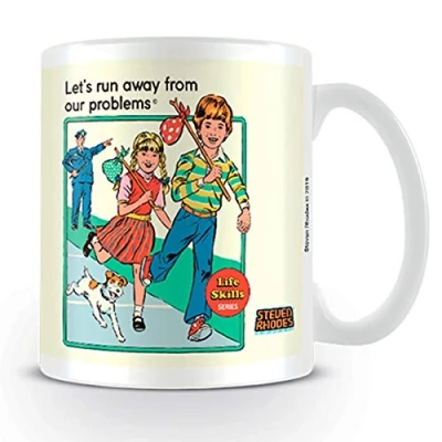 Image de Steven Rhodes Mug en céramique 11oz/315ml Run Away From Problems