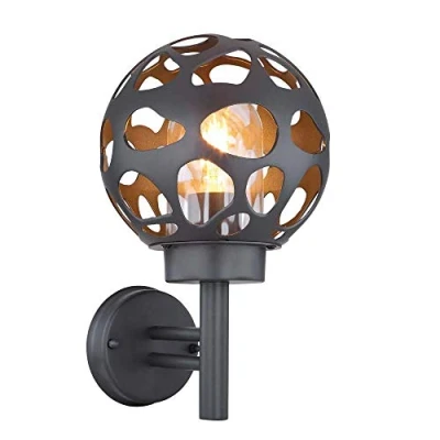 Image de Applique d&#039;extérieur ronde en Inox GLOBO LIGHTING Noir H. 32,7 cm Aluminium E27 60W