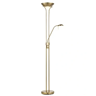 Image de Home Sweet Classique Lampadaire 50/50/180cm Bronze dimmable avec lampe de lecture flexible Source lumineuse R7s+G9 adapté pour le salon