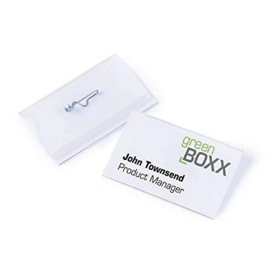 Image de Durable 800419 Boite de 25 Porte Badges avec Epingle 54 x 90 mm