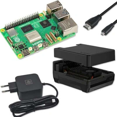 Image de Raspberry Pi 5 Kit professionnel 8 Go Argon Neo M.2 NVMe PCIe Bloc d&#039;alimentation USB C 27 W Câble Micro HDMI de RAM