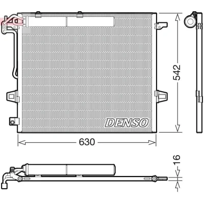 Image de DENSO DCN17057 Condenseur De Clim avec déshydrateur R 134a MERCEDES BENZ: Classe ML, R, GL