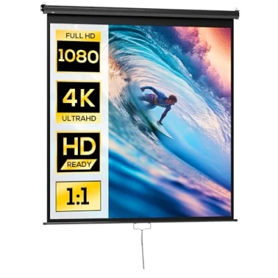 Image de HOMCOM Écran de projection Plastique 189x7x182cm noir
