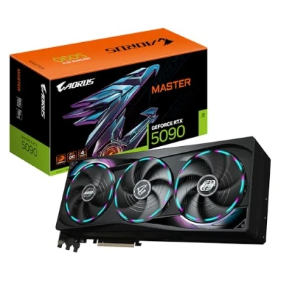 Image de GIGABYTE AORUS GeForce RTX 5090 MASTER 32G Carte Graphique 32 Go GDDR7, 512 bits, PCI E 5.0, 2655MHz Fréquence du Cœur, 3 x DP 2.1a, 1 HDMI 2.1b, GV N5090AORUS M 32GD Neuf