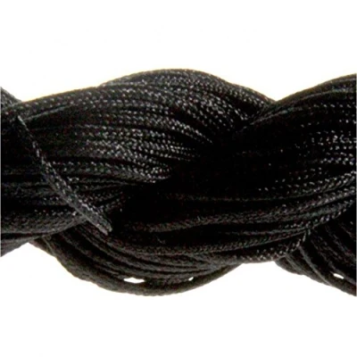 Image de 30 Mètres Fil Nylon Cordon bijoux 1 mm pour bracelet perles Shamballa tibétain Noir