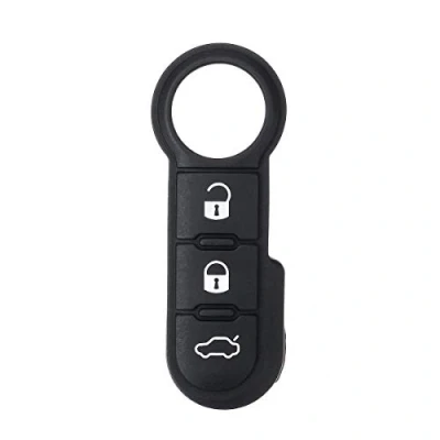Image de Coque de clé télécommande voiture à 3 boutons en caoutchouc pour Fiat 500 Panda Abarth Punto