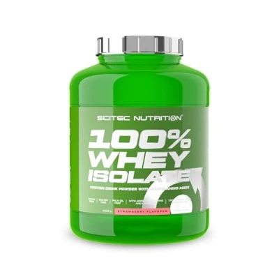 Image de Scitec Nutrition 100% Whey Isolate Pure Protein Power avec BCAAs Glutamine &amp; Arginine Formule sans sucre ni gluten, 1816 g, Fraise