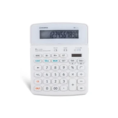Image de Osama, Big Display Calculatrice Bureau à 12 Chiffres, College et Lycee avec Recharge Solaire, Calculette pour Calcul de Coût, Vente Marge, Idéal comme Fourniture Accessoire