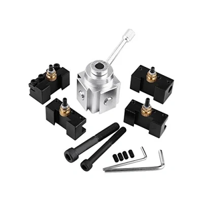 Image de Outil de Changement Rapide, Tourelle Rapide pour Mini Tour Support Poteau d&#039;outil Porte avec Couteaux Vis Clés Perceuse