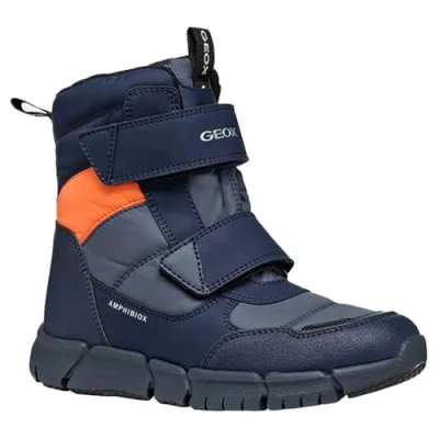 Image de Geox J FLEXYPER Boy B ABX Botte de Neige, Avio/FLUOORANGE, 39 EU