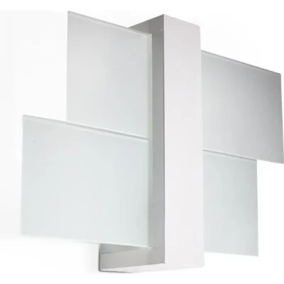 Image de SOLLUX LIGHTING Feniks 1 Applique Murale Boîtier en Bois Élégant + Mélange d&#039;Abat jour verre Ampoule E27 Remplaçable, x 60 W Blanc, 43x 12 30 cm