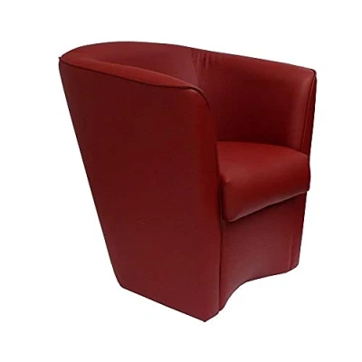 Image de LIBEROSHOPPING.eu LA TUA CASA IN UN CLIK Fauteuil de Chambre en Cuir écologique Valentina rembourré Haute qualité (Bordeaux)