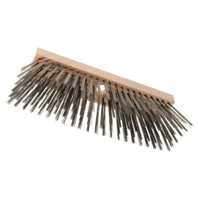 Image de Haromac 2709300 brosse métallique pour balai En bois avec 6 rangées de fil Longueur 300 mm Trou le Manche Ø 23 24 non inclus