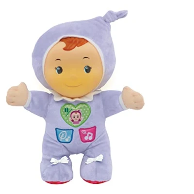 Image de VTech Louison, Mon Lumi Poupon, Poupée Doudou Bébé, Veilleuse Réglable, Jouet Musical Musique Douce, Berceuses et Sons de la Nature, Cadeau Naissance Contenu en Français