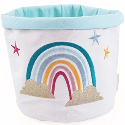 Image de Papierdrachen Tissu Utensilo Motif arc en ciel Rangement pour jouets Décoration chambre enfant Panier à toile 21 cm Set 1