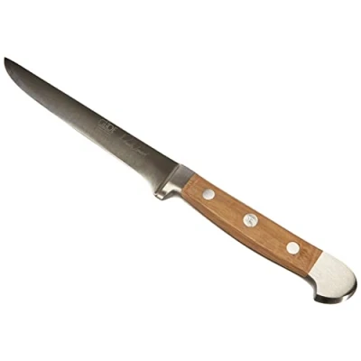 Image de GÜDE Solingen Couteau à désosser forgé, 13 cm, bois DE chêne baril, ALPHA CHÊNE BARIL double mitre, fabriqué la main en Allemagne