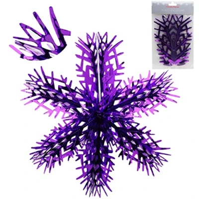 Image de Christmas Concepts® 16&quot; (1,3 pi) Décoration à Suspendre en 3D avec Grand Flocon de Neige Aluminium Garniture Noël (Violet)