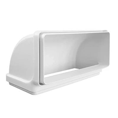 Image de La Ventilazione CCV229B Courbe Verticale 220 x 90 mm en ABS pour Tubes rectangulaires avec Fixations F/F, Blanc, 220x90