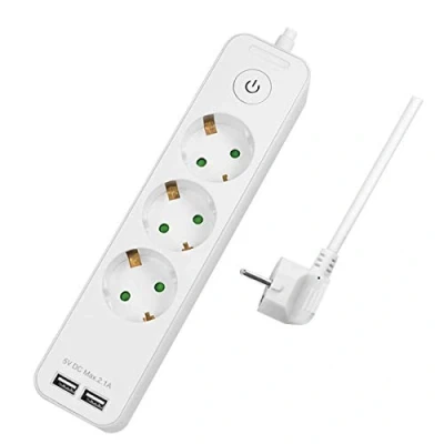 Image de Faconet Multiprise 3 prises avec 2 fonctions de charge USB